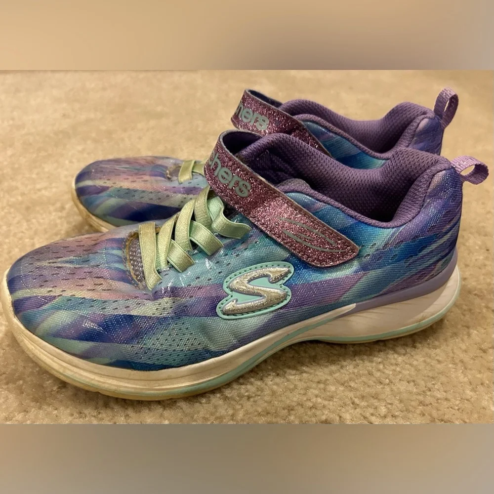 Skechers Blue Purple Sneakers girls size 2